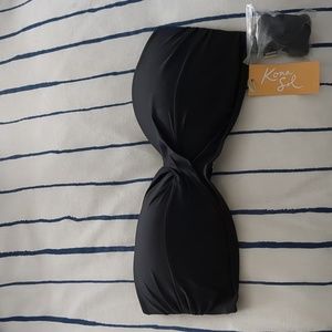 Target Bandeau Black Bikini Top, D/DD, NWT